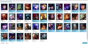 CONTA - UNRANKED - 39 CHAMPS - 27 SKINS - 2 RUNAS PAGES - League of Legends LOL