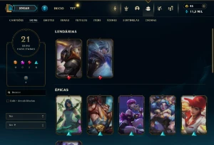 Fullacesso 21 Skins - Level 152 - 101 Campeões - League of Legends LOL