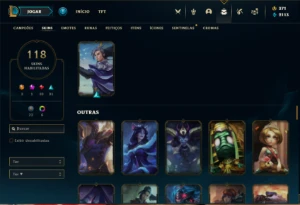 Conta Unranked com 120 Champs e 118 Skins + 370 RP - League of Legends LOL