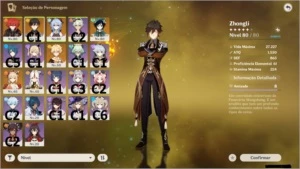 CONTA AR50 (ZHONGLI+GANYU+VENTI+YOIMIYA+DILUC (TUMULO+JADE) - Genshin Impact