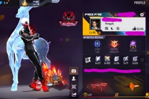 Conta FF gemada e com itens raros, skins Naruto e etc