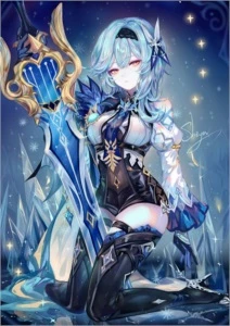 Eula + Venti + Kokomi + Mona AR 22 - Genshin Impact