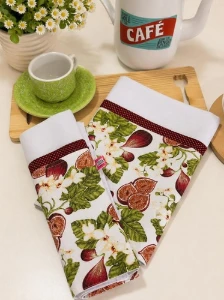 Kit com 2 Panos de Prato Figo - Artesanato e Personalizados