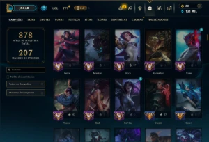 Ouro 4 com TODOS os Champs e 273 Skins ( TOP / JG ) - League of Legends LOL