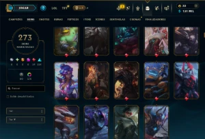 Ouro 4 com TODOS os Champs e 273 Skins ( TOP / JG ) - League of Legends LOL