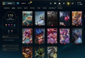 Conta bronze 2 com 150 Champs e 170 Skins (2 Ultimates) - League of Legends LOL