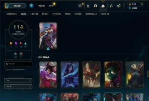 Prata 2 com 100 Champs e 113 Skins + 3 Espolios - League of Legends LOL