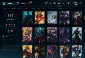 Prata 2 com 100 Champs e 113 Skins + 3 Espolios - League of Legends LOL