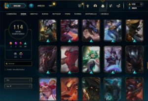 Prata 2 com 100 Champs e 113 Skins + 3 Espolios - League of Legends LOL