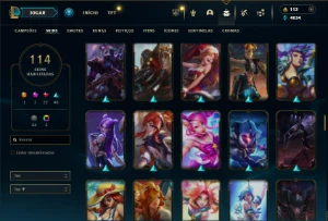 Prata 2 com 100 Champs e 113 Skins + 3 Espolios - League of Legends LOL