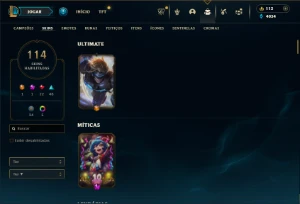 Prata 2 com 100 Champs e 113 Skins + 3 Espolios - League of Legends LOL