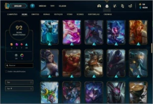 Conta Unranked com 125 Champs e 92 Skins - League of Legends LOL