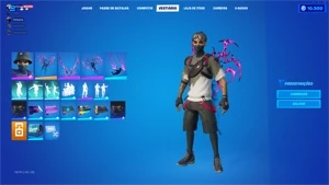 Fortnite conta 30 Skins, 10.500 Vbucks.