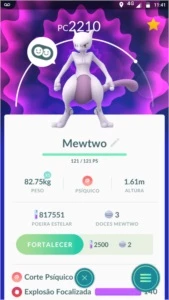 CONTA POKÉMON GO LV 31 TIME VERMELHO - MEWTWO + EX + LEND