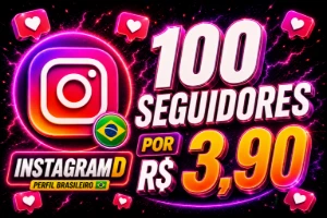 100 Seguidores Instagram 🇧🇷 Brasileiros | Entrega Rápida - Redes Sociais