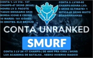 Contas smurfs , contas bronzes conta unranked conta lol - League of Legends