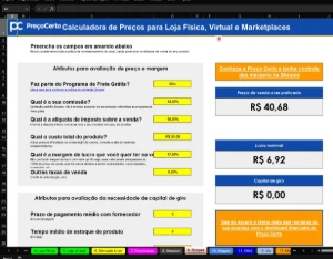 Melhor Planilha de Precificação - Shopee, ML, Loja fisica, - Outros