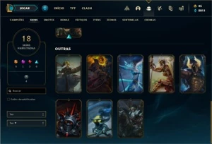 Conta Platina 1 com 75 Champs e 18 Skins + 5 Espolios - League of Legends LOL