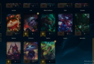 Conta lol SMURF plat 3 com skin lendária da Jinx - League of Legends
