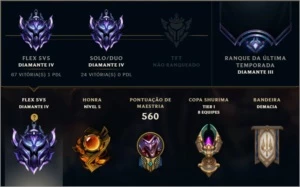 Conta League of Legends s3, Diamante 4 solo duo e Flex LOL