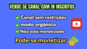 Vende-Se Canal Com 1K Inscrito Yt - Redes Sociais