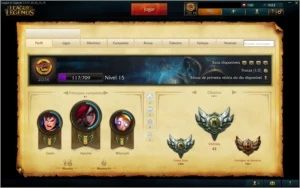 Conta lol lvl 15 +8 Campeões +1000 Ip +2 Skins +7 Icones - League of Legends