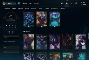 Conta ouro 1 com 86 champs e 71 skins ( MAIN MID ) - League of Legends LOL