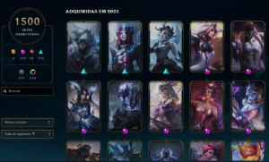 CONTA LOL 1500 SKINS, TODAS SKINS RARAS DO PRESTIGIO PAX TF - League of Legends