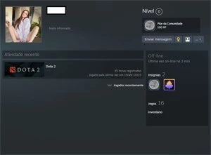 STEAM 8 ANOS, INATIVA DESDE 2015, R$9 DE INVENTÁRIO DOTA 2