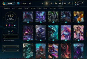 Diamante 4 com TODOS os Champs e 110 Skins - League of Legends LOL