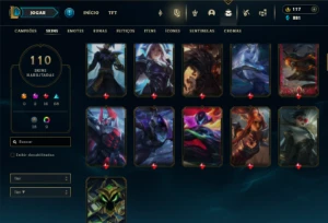 Diamante 4 com TODOS os Champs e 110 Skins - League of Legends LOL