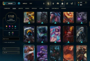 Diamante 4 com TODOS os Champs e 110 Skins - League of Legends LOL