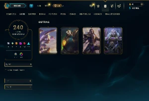 Bronze 4 com TODOS os Champs e 240 Skins ( MID / JG / TOP ) - League of Legends LOL