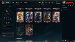 conta do lol todos campeao e 341 skin - League of Legends