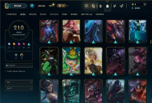 Unranked com 150 Champs e 210 Skins ( ADC / MID / TOP ) - League of Legends LOL