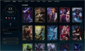 Conta lv 245 com Akali KDA Prestígio, 53 skins, 87 champions - League of Legends LOL