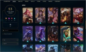 Conta lv 245 com Akali KDA Prestígio, 53 skins, 87 champions - League of Legends LOL