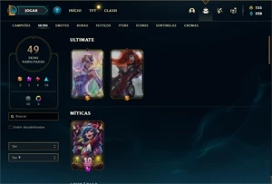 Conta prata 3 com 91 Champs e 49 Skins - League of Legends LOL