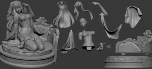 Emilia e Puck - Re:zero - Arquivo Stl - Para Impressão 3D - Impressão 3D e STL
