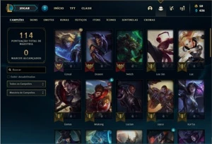 Conta Ferro 1 com 41 Champs e 19 Skins + 2 Vitoriosas - League of Legends LOL