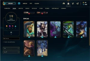 Conta Ferro 1 com 41 Champs e 19 Skins + 2 Vitoriosas - League of Legends LOL
