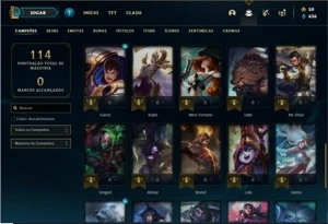 Conta Ferro 1 com 41 Champs e 19 Skins + 2 Vitoriosas - League of Legends LOL