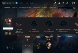 Conta Ferro 1 com 41 Champs e 19 Skins + 2 Vitoriosas - League of Legends LOL