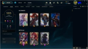 Conta Lol platina 3 - todos os personagens / 585 skins - League of Legends