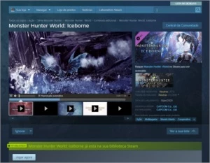 CONTA STEAM COM MONSTER HUNTER (CONTEÚDO ADICIONAL ICEBORNE)