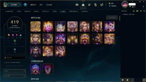 Conta Platina 4, com todos os champs e 1141 skins ! - League of Legends LOL
