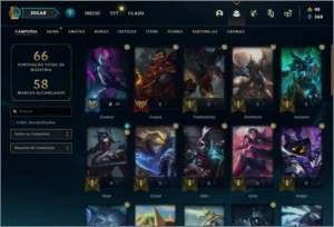 Conta platina 4 com 38 champs e 5 skins - League of Legends LOL