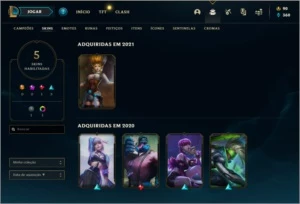 Conta platina 4 com 38 champs e 5 skins - League of Legends LOL