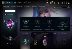 Conta platina 4 com 38 champs e 5 skins - League of Legends LOL