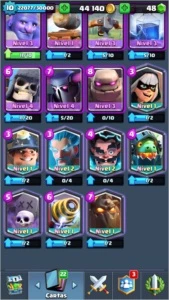 Conta Nível 10/ Arena 10/ 8 Lendárias (2 nível 2) - Clash Royale